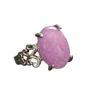 Amethyst pale purple Ring Silver Plated Size 5 Costume Fashion Jewelry